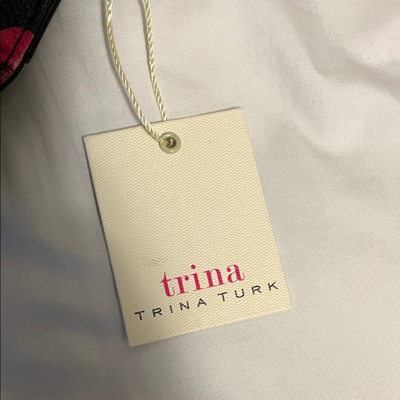 Trina Turk Black Multicolor Confetti Wallet with Hot Pink Flap - Picture 6 of 7